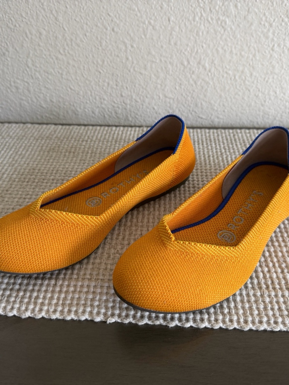 Rothy’s The Flat Lemondrop Yellow Knit Ballet Flats 6.5